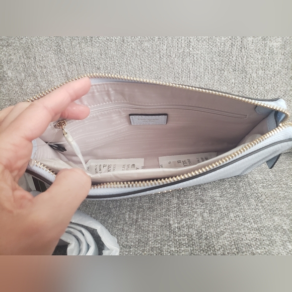 kate spade new yorkKnott Pebbled Leather Small Crossbody Bag, light blue - Picture 4 of 5